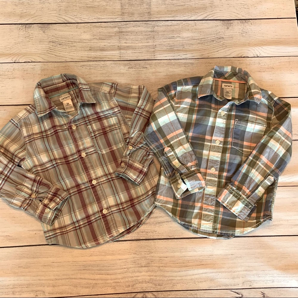Carter’s Plaid Button Down Shirts Size 3T